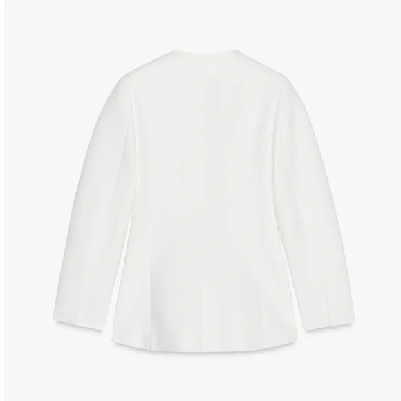 Zara NWT lapel-less tailored blazer white 2431/597